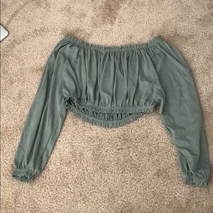 Zara green crop top